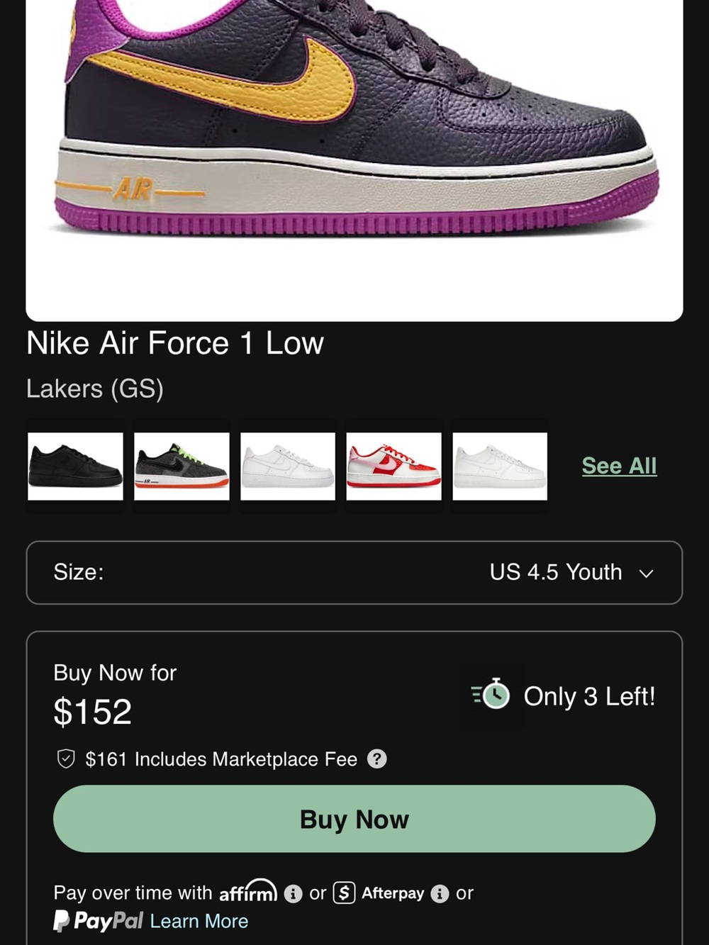 Nike Air Force 1 Low in Purple and Yellow - Picture 6 of 7
